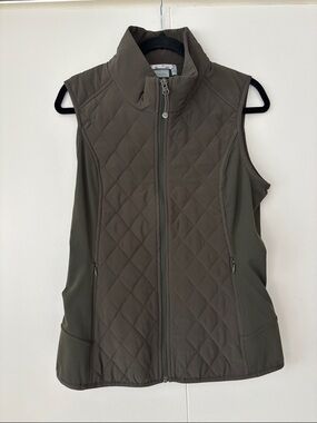 Athleta Quilted Olive Green Women's Vest Jacket